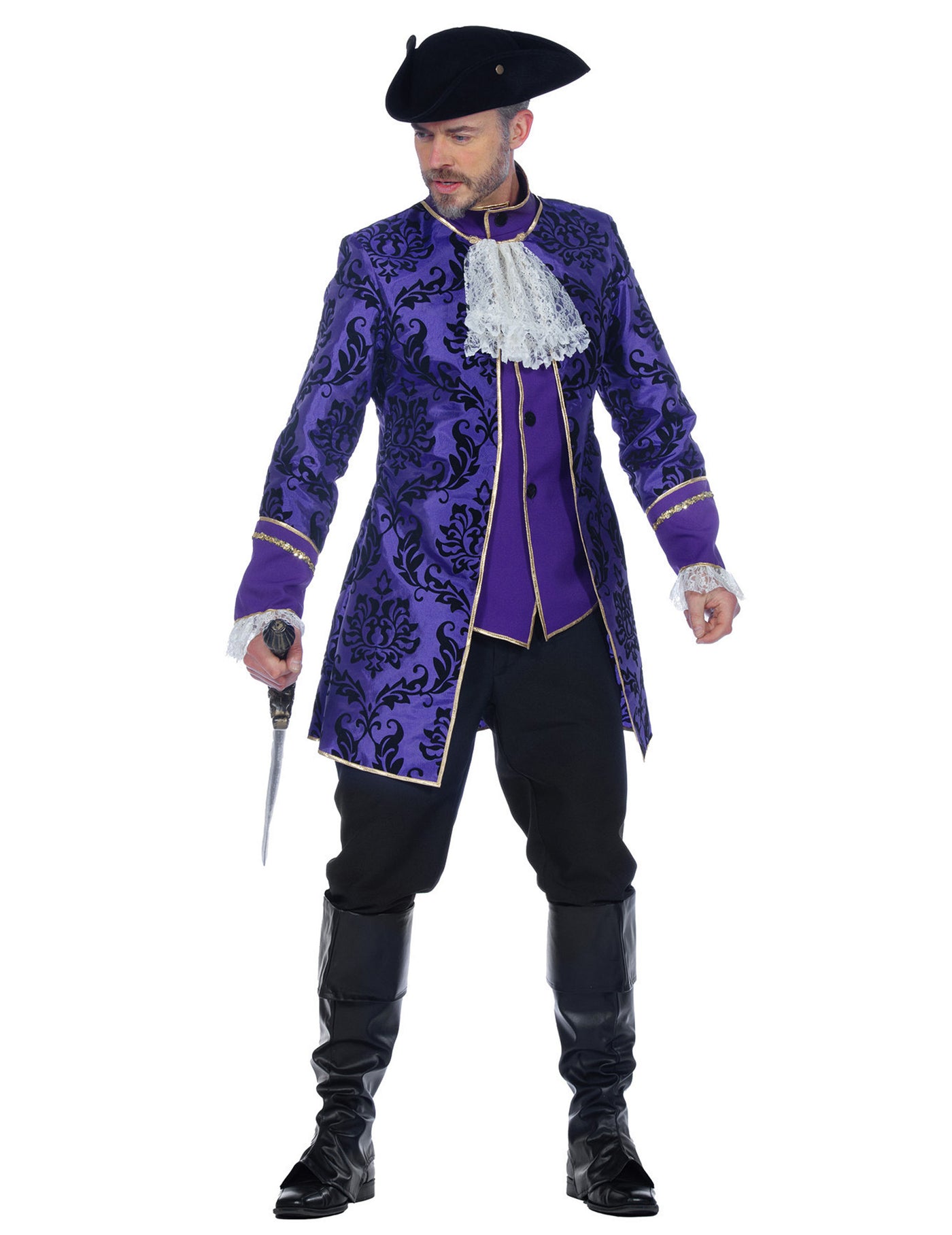 Déguisement marquis baroque violet luxe homme