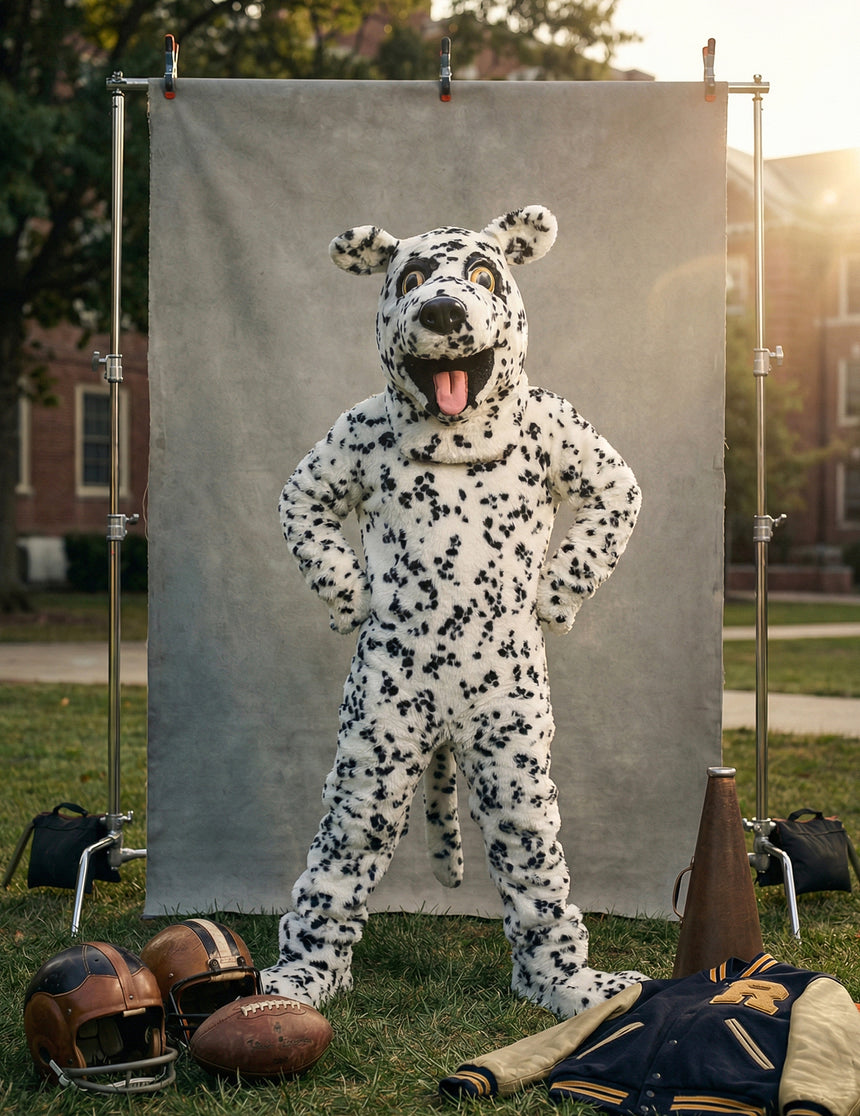 Déguisement mascotte chien dalmatien adulte