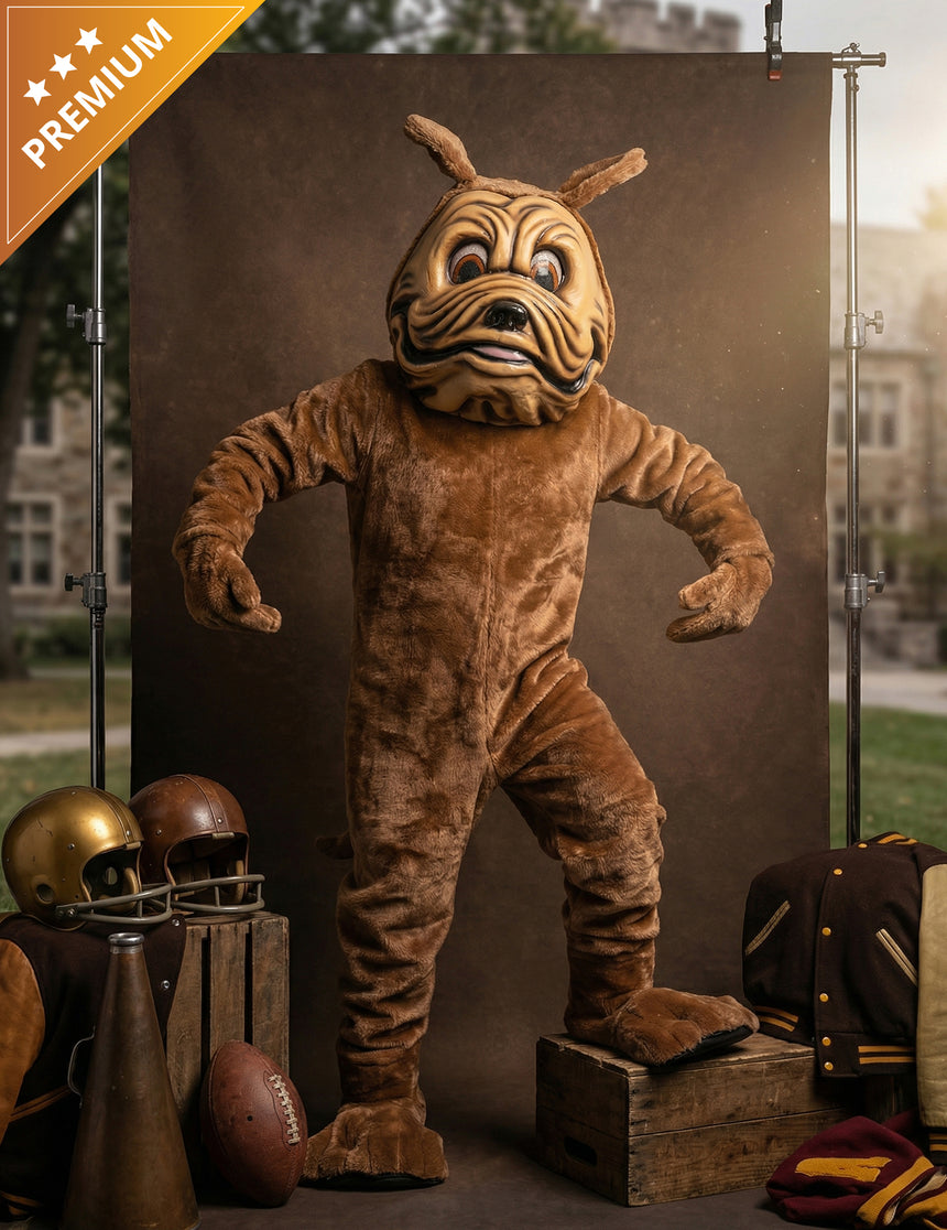Déguisement mascotte chien marron adulte