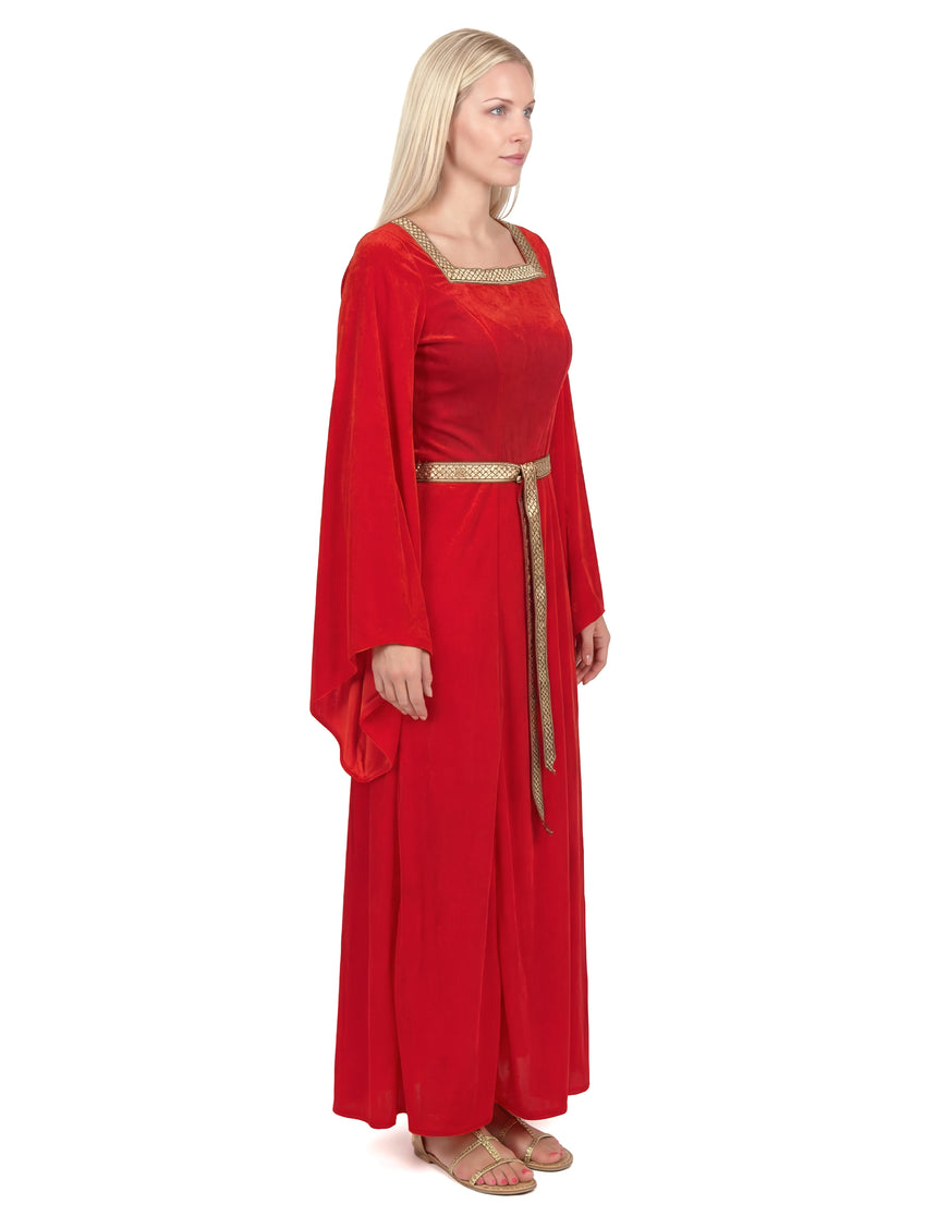 Déguisement médiéval rouge effet velours femme