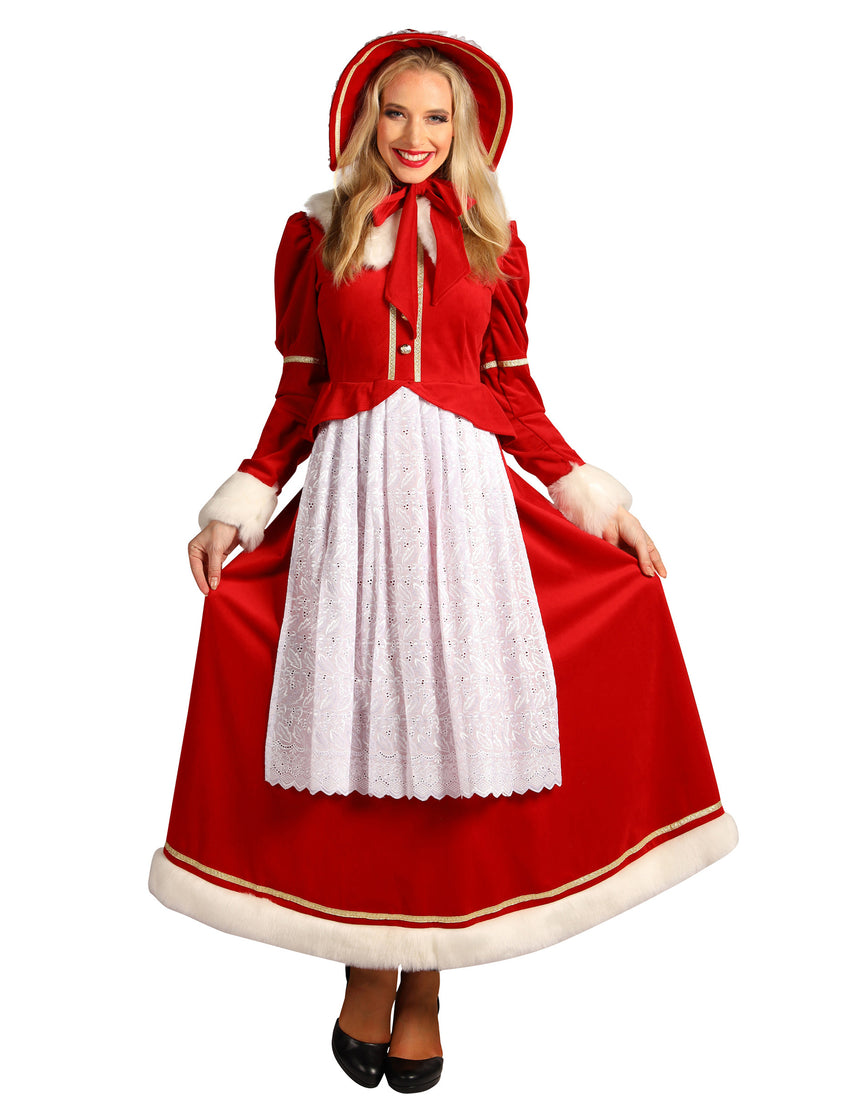 Déguisement Mère Noël femme traditionnel avec tablier