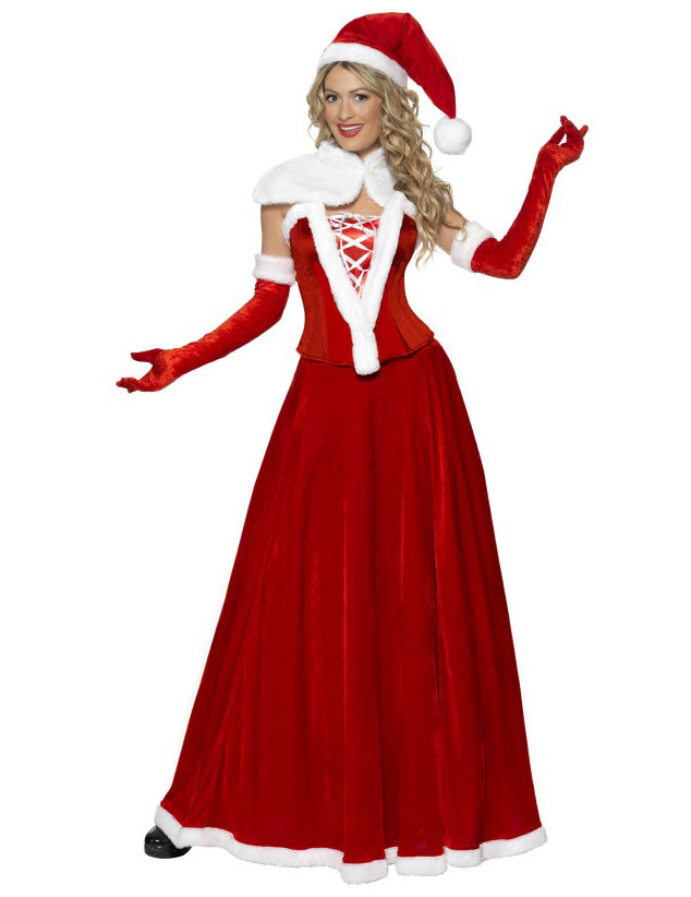 Déguisement Mère Noël luxe robe longue femme