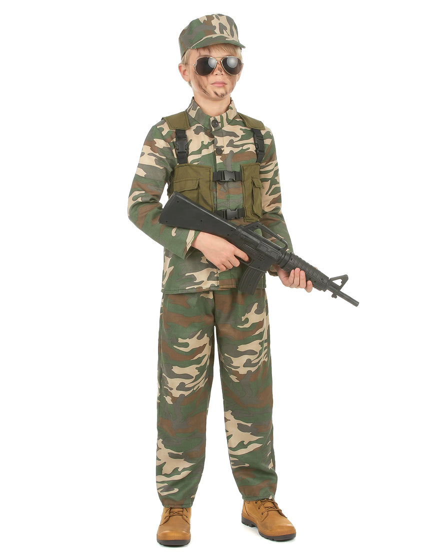 Déguisement militaire vert garçon