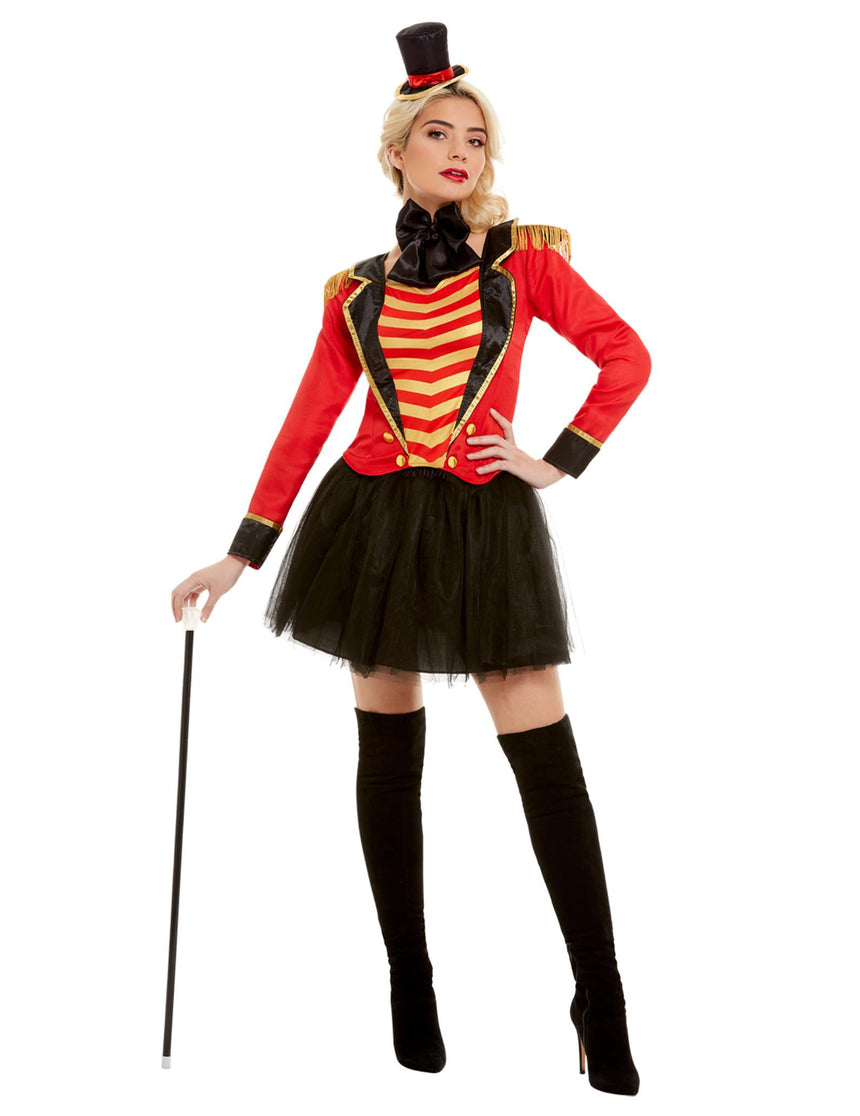 Déguisement Monsieur Loyal rouge femme