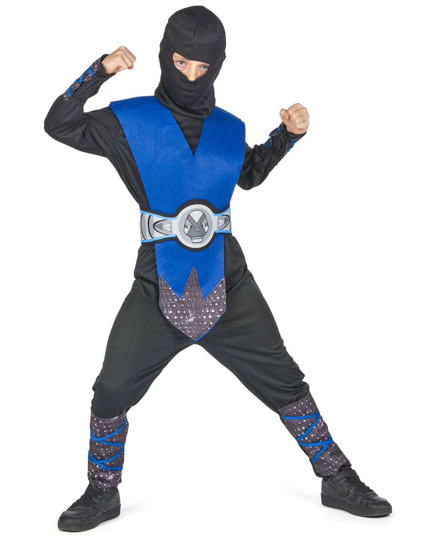 Déguisement ninja bleu et gris garçon