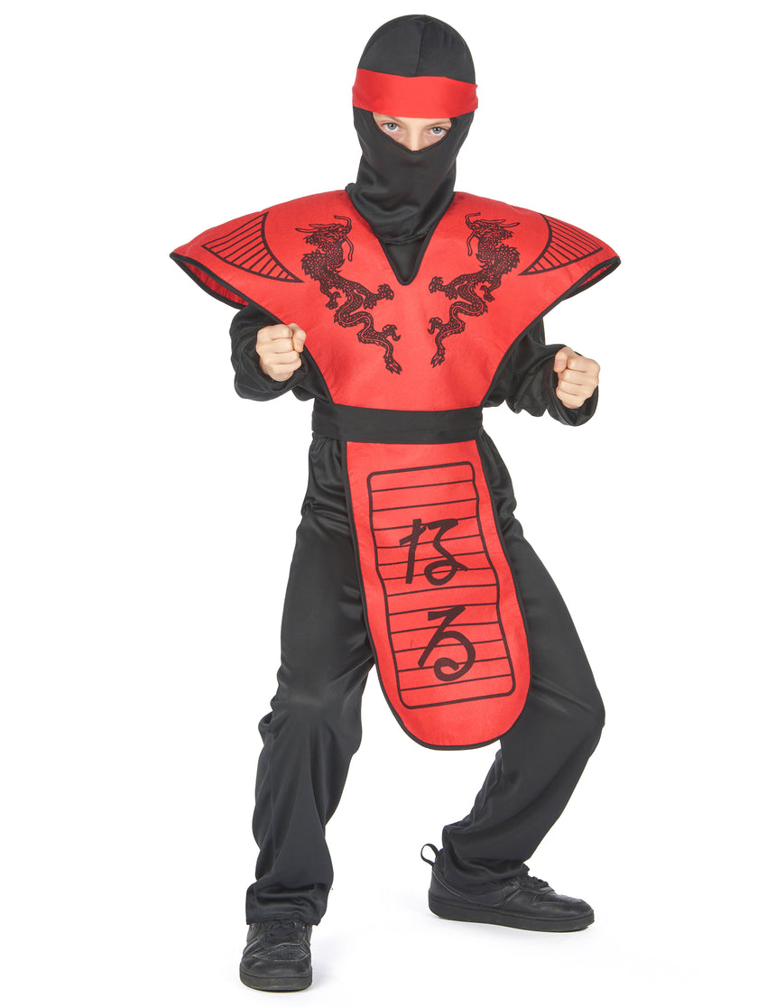 Déguisement ninja dragon rouge garçon