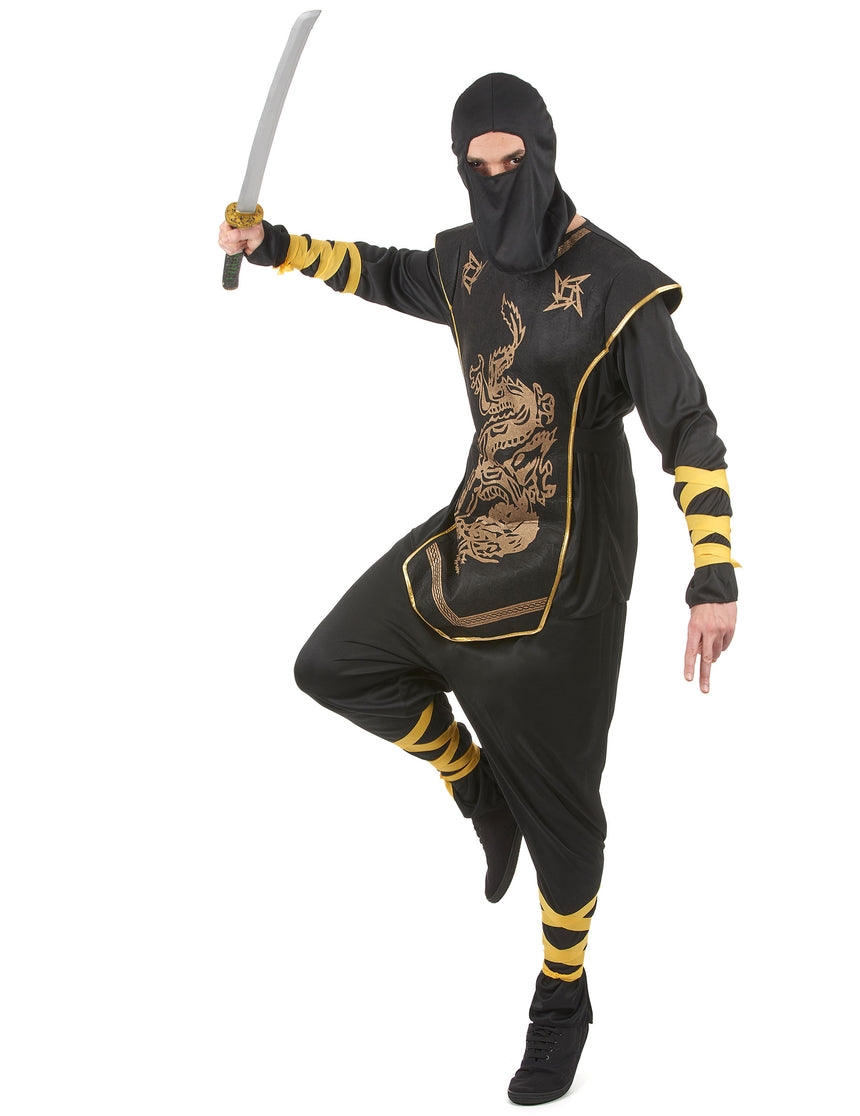 Déguisement ninja dragons dorés homme