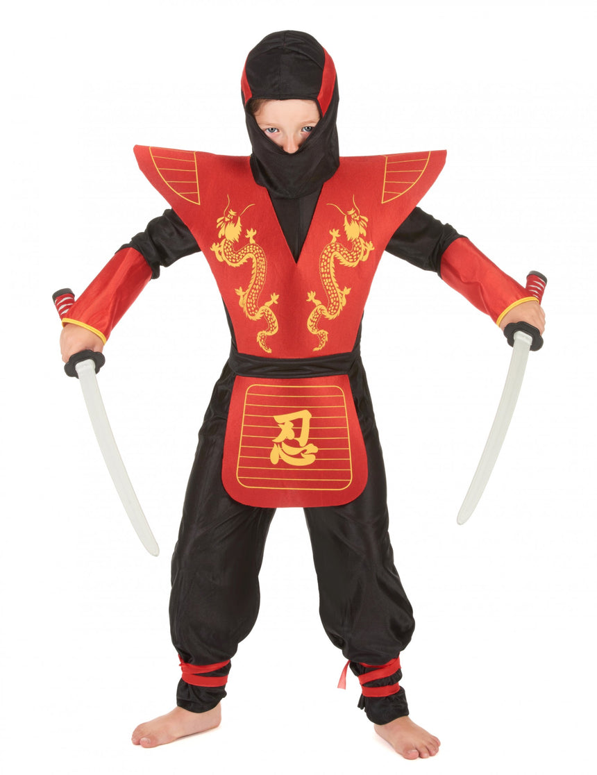 Déguisement ninja motifs dragons garçon