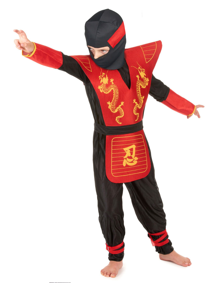 Déguisement ninja motifs dragons garçon
