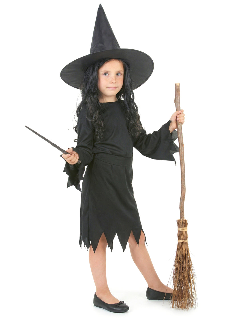 Déguisement noir de sorcière fille Halloween
