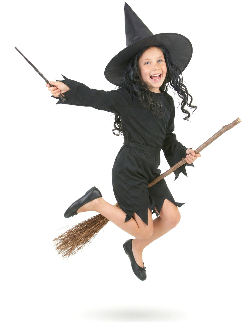 Déguisement noir de sorcière fille Halloween