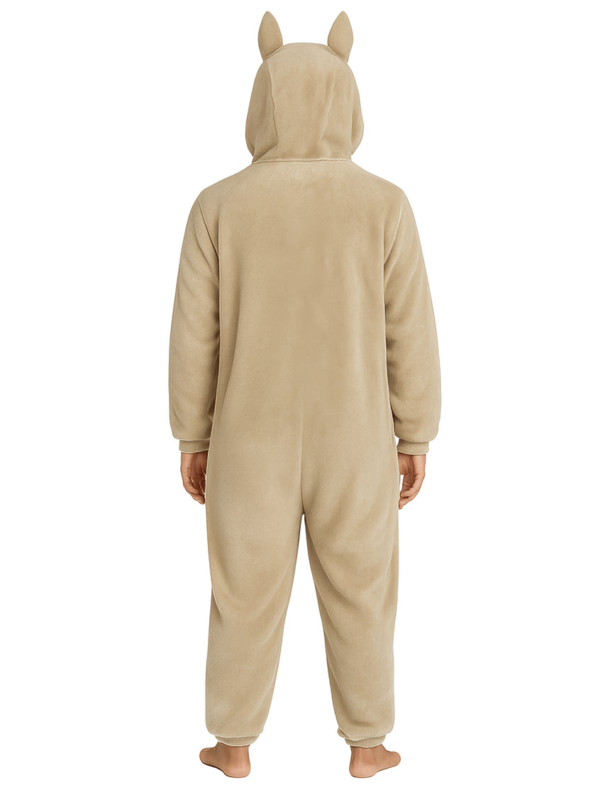 Déguisement peluche monstre beige femme