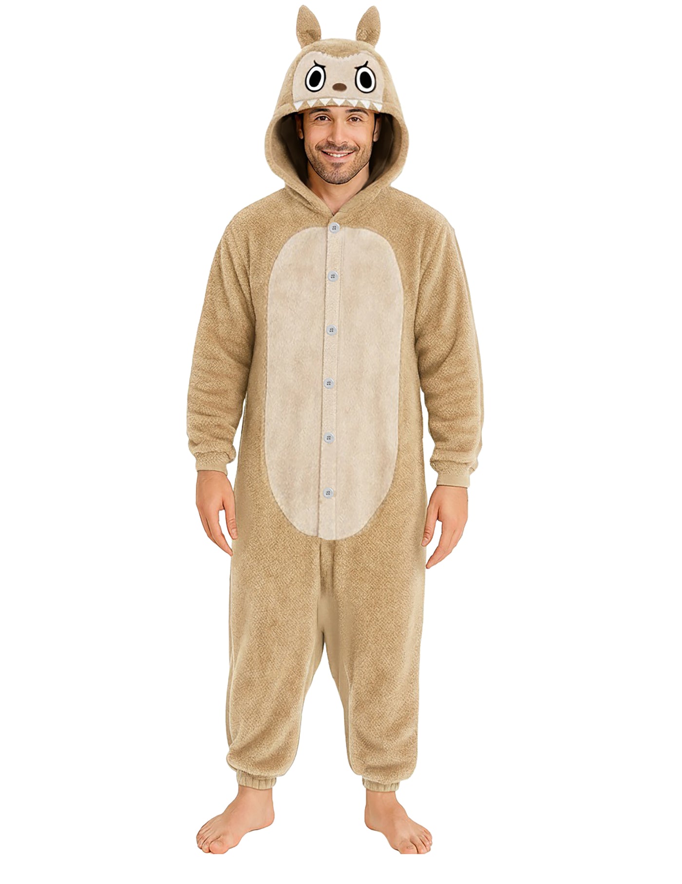 Déguisement peluche monstre beige homme