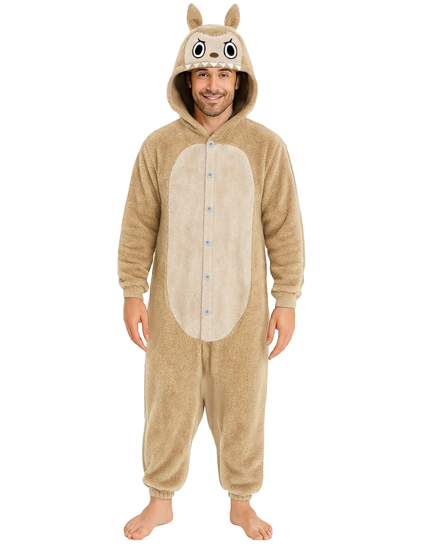 Déguisement peluche monstre beige homme