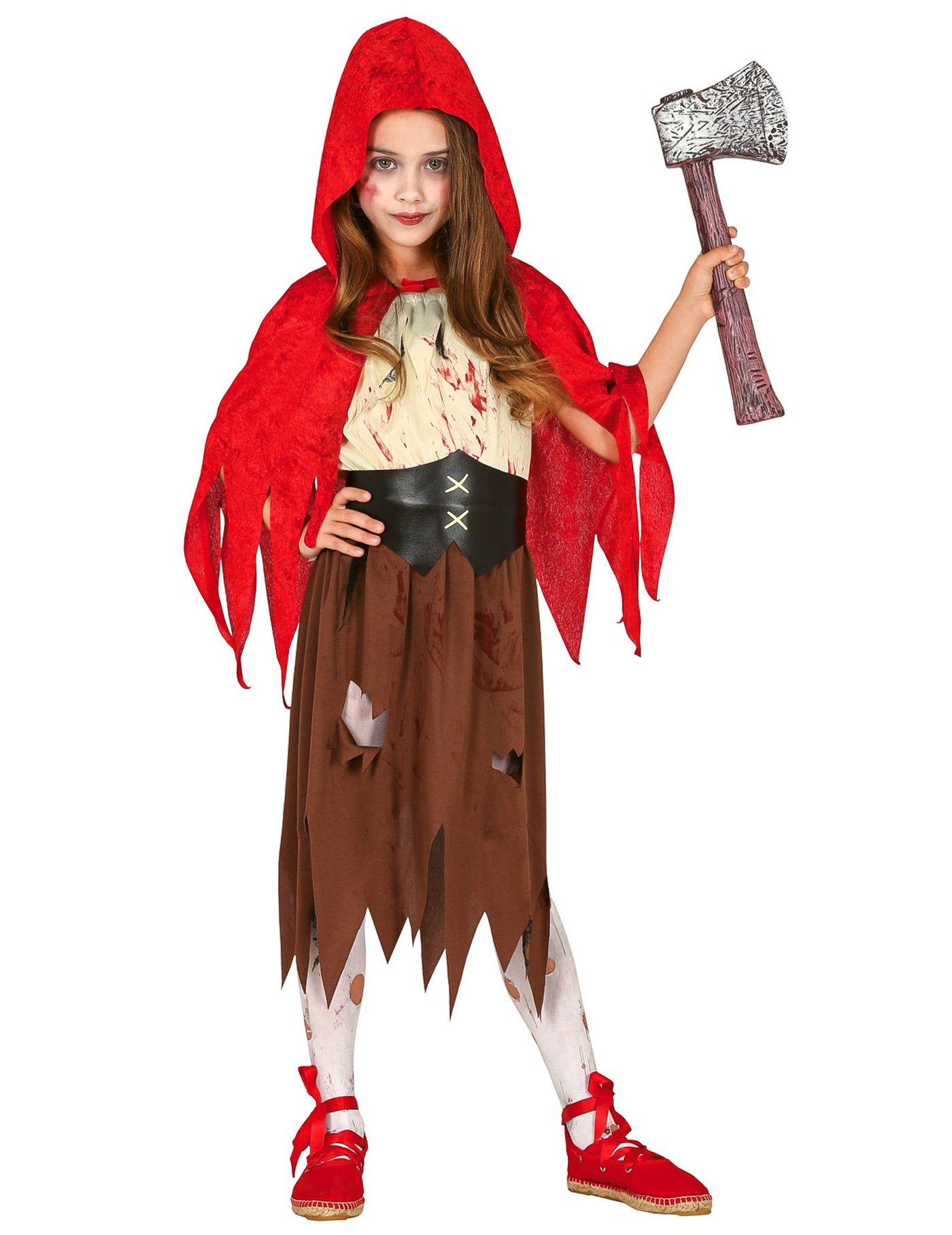 Déguisement petit chaperon rouge zombifié enfant