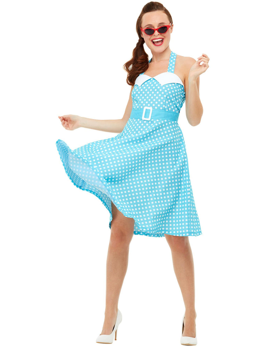 Déguisement pin-up bleu rétro femme