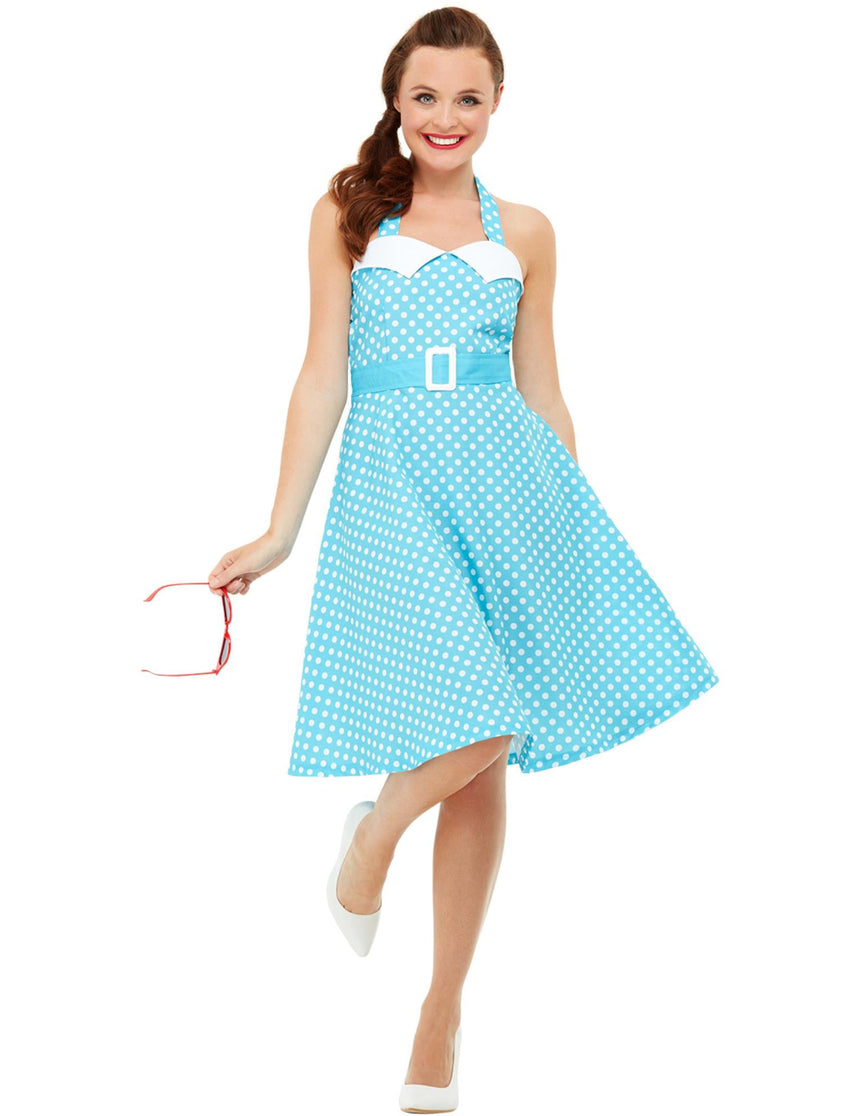 Déguisement pin-up bleu rétro femme