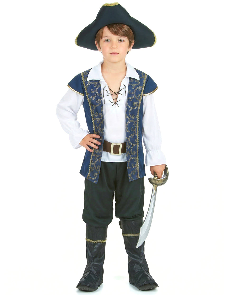 Déguisement pirate bleu et blanc garçon