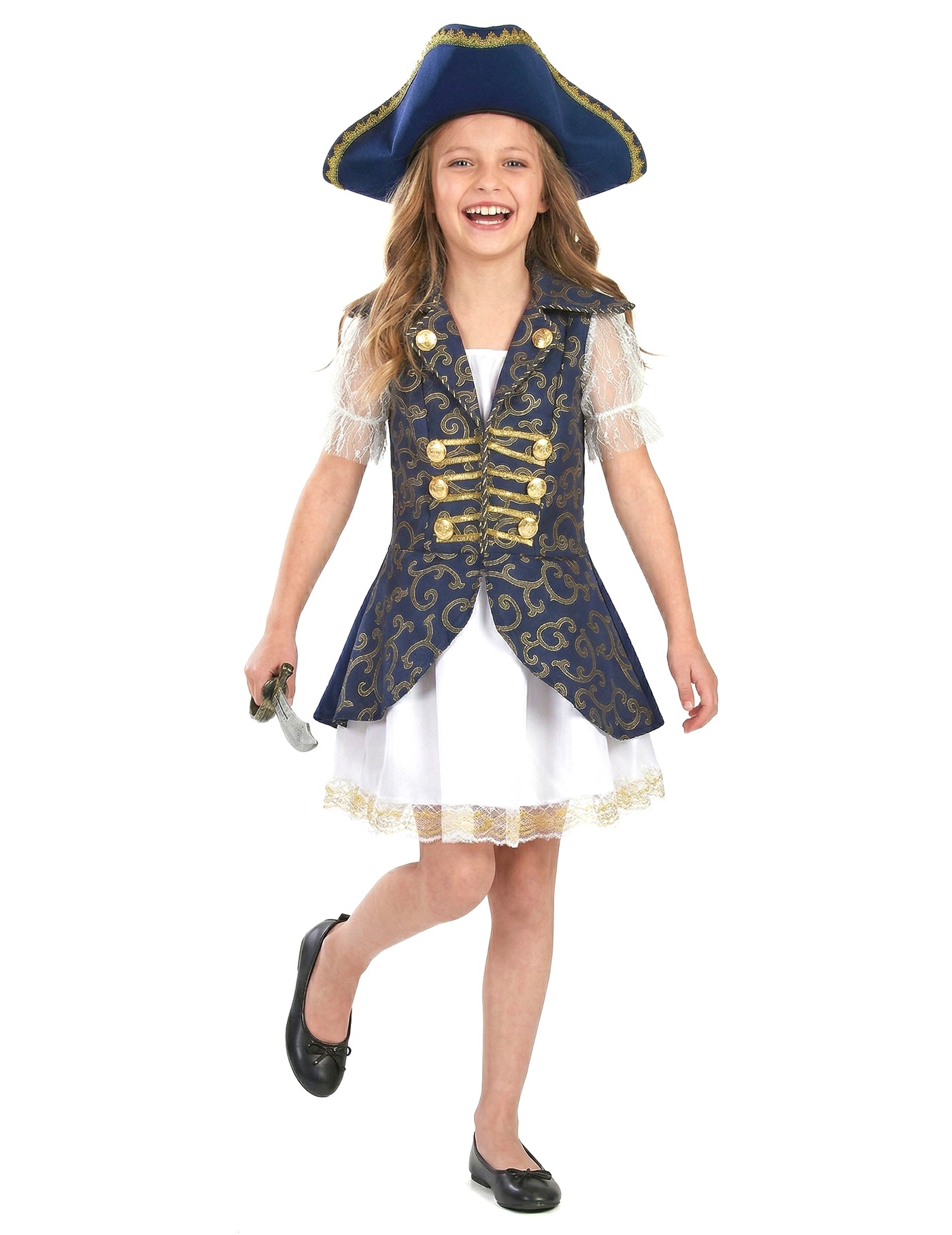 Déguisement pirate bleu foncé fille