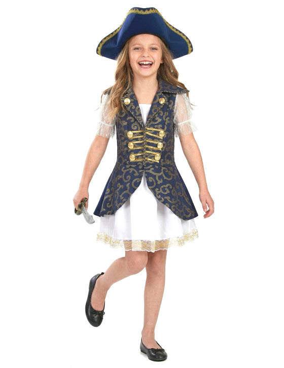 Déguisement pirate bleu foncé fille