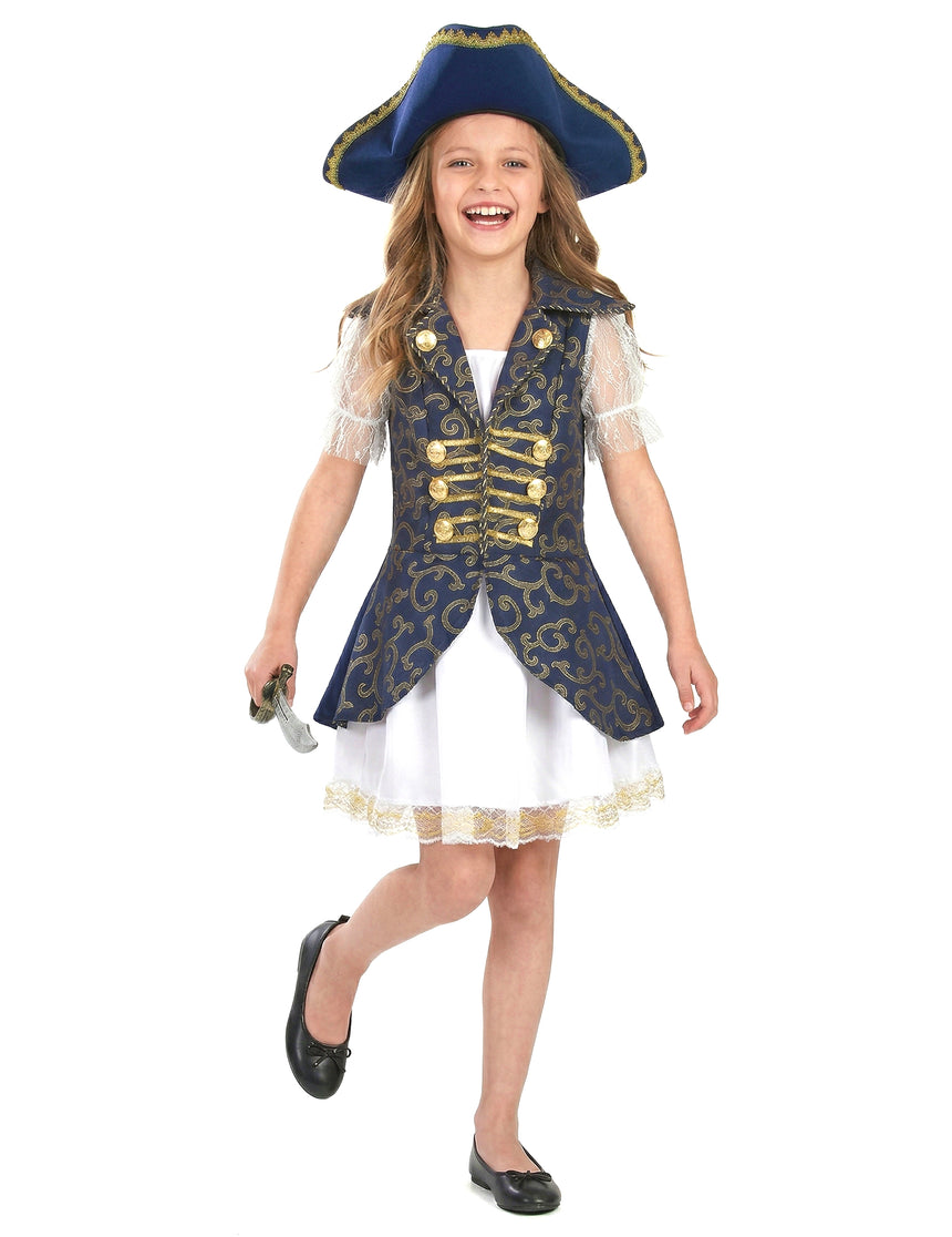 Déguisement pirate bleu foncé fille