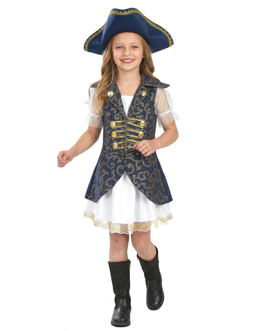Déguisement pirate bleu foncé fille