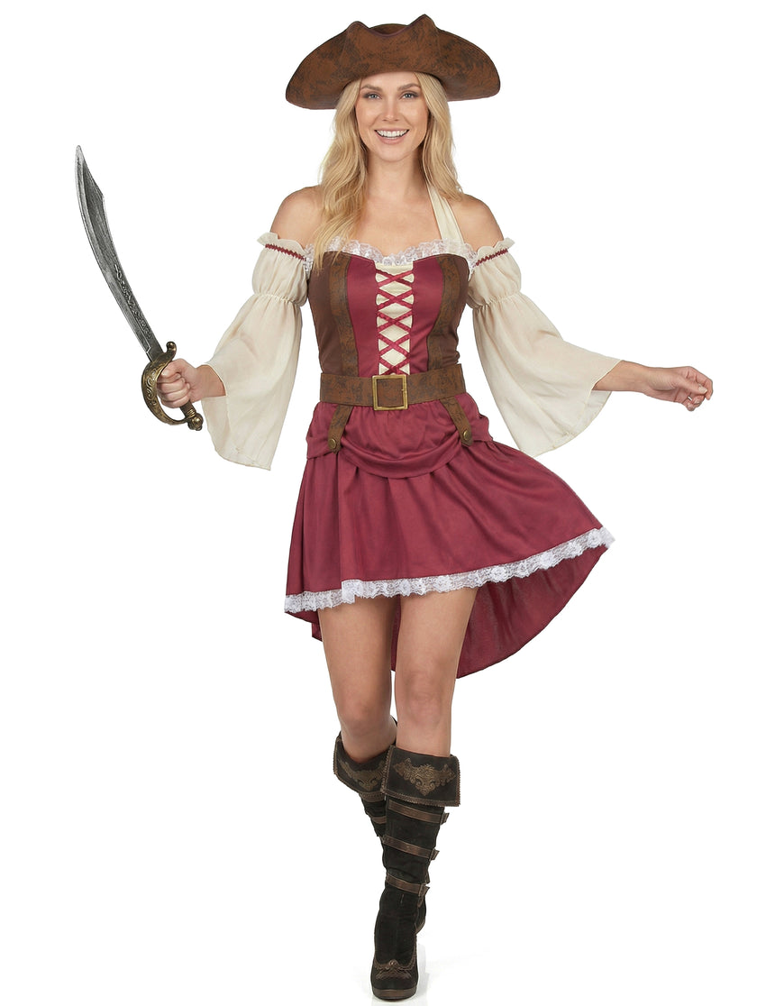 Déguisement pirate bordeaux sexy femme