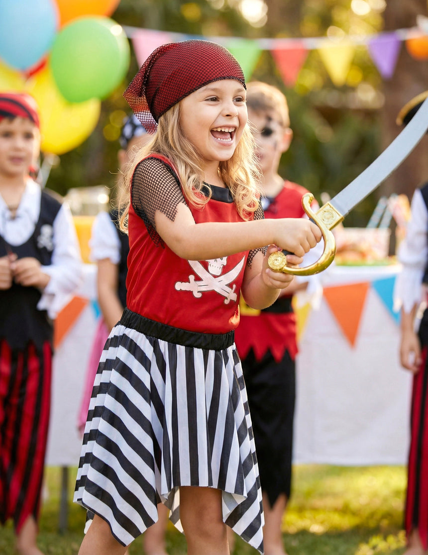 Déguisement pirate corsaire rouge fille