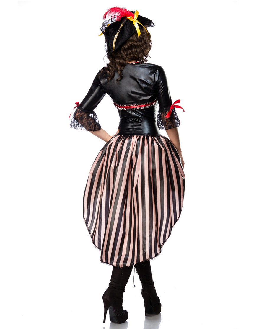 Déguisement pirate corset rouge sexy luxe femme