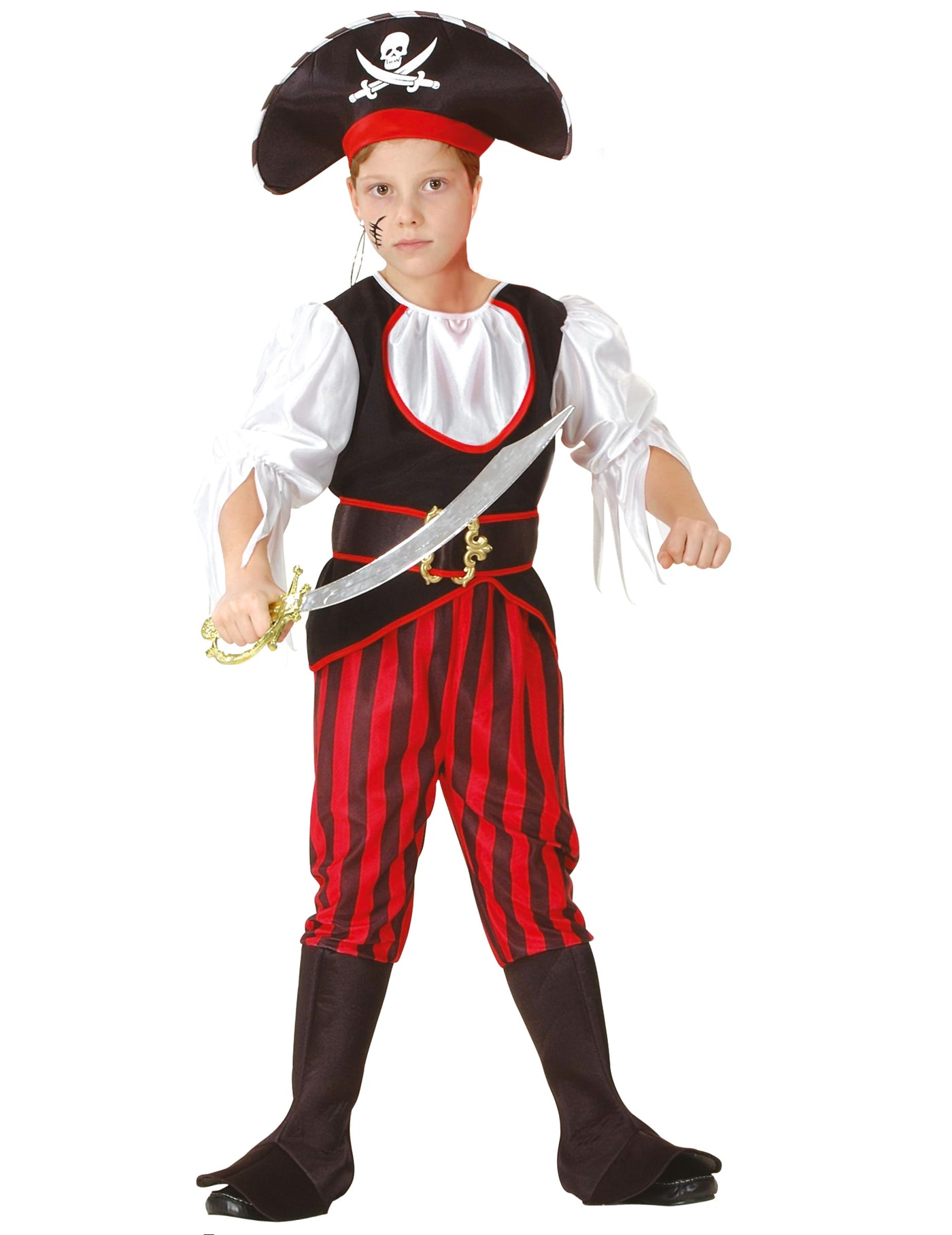 Déguisement pirate effet satiné garçon