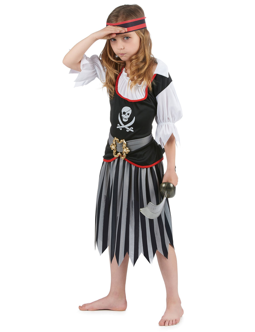 Déguisement pirate motif tête de mort fille