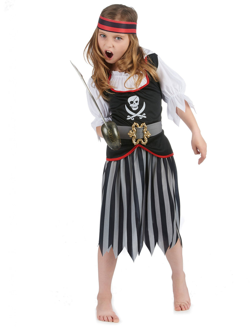 Déguisement pirate motif tête de mort fille