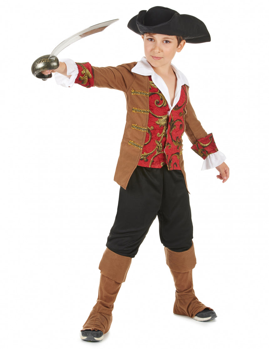 Déguisement pirate garçon marron et noir