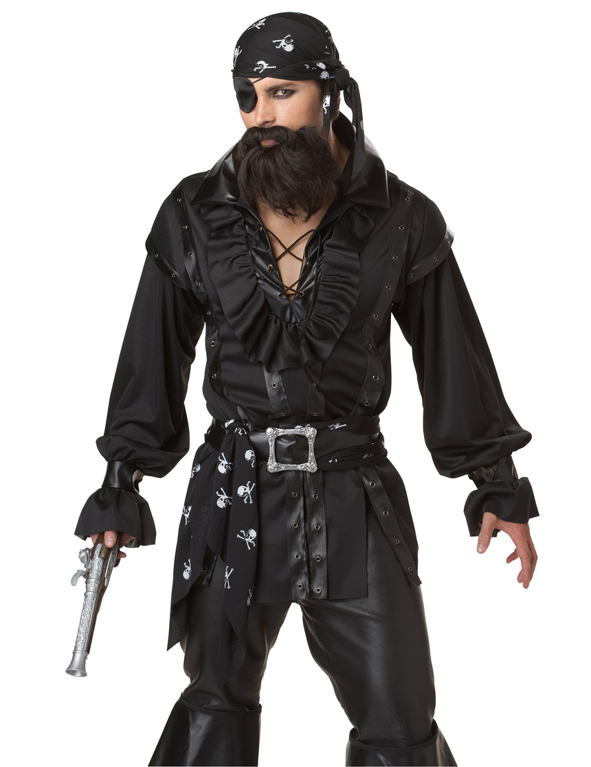 Déguisement pirate chemise noire homme
