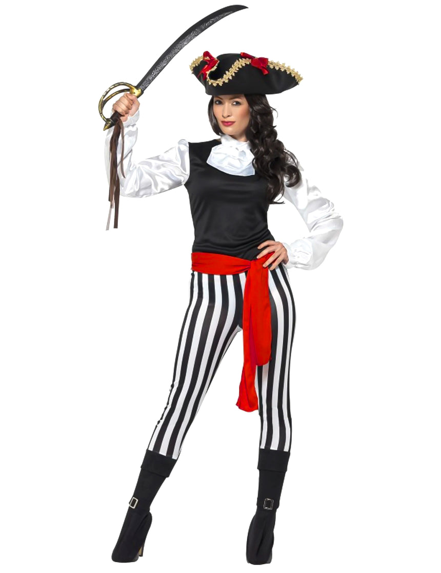 Déguisement pirate rayée femme