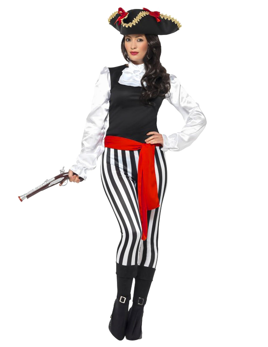 Déguisement pirate rayée femme