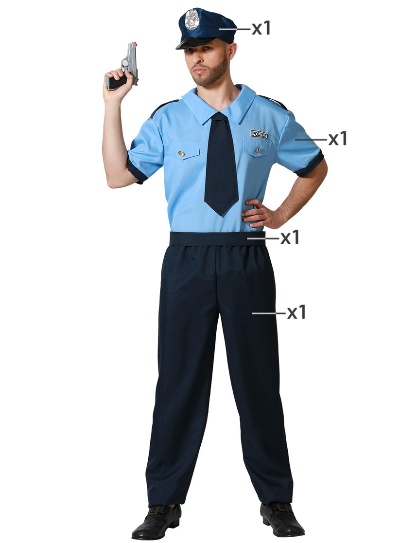Déguisement policier pantalon bleu homme