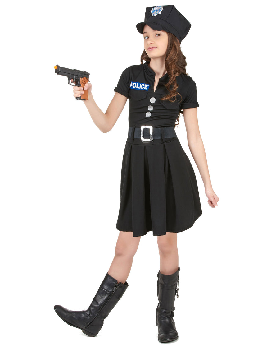 Déguisement policière robe noire fille