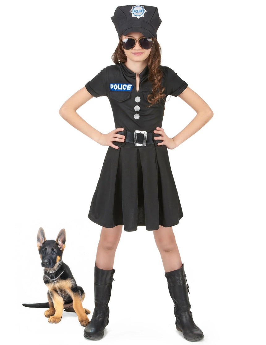 Déguisement policière robe noire fille