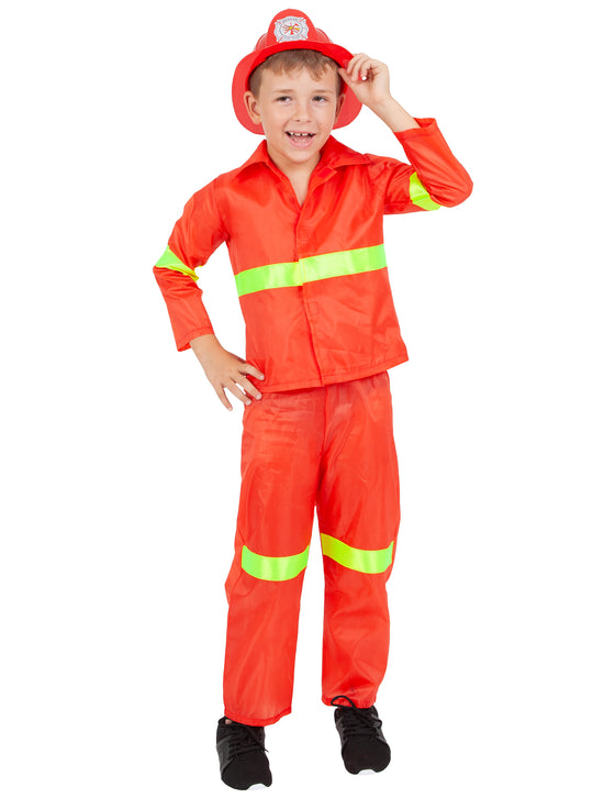 Déguisement pompier rouge basique enfant