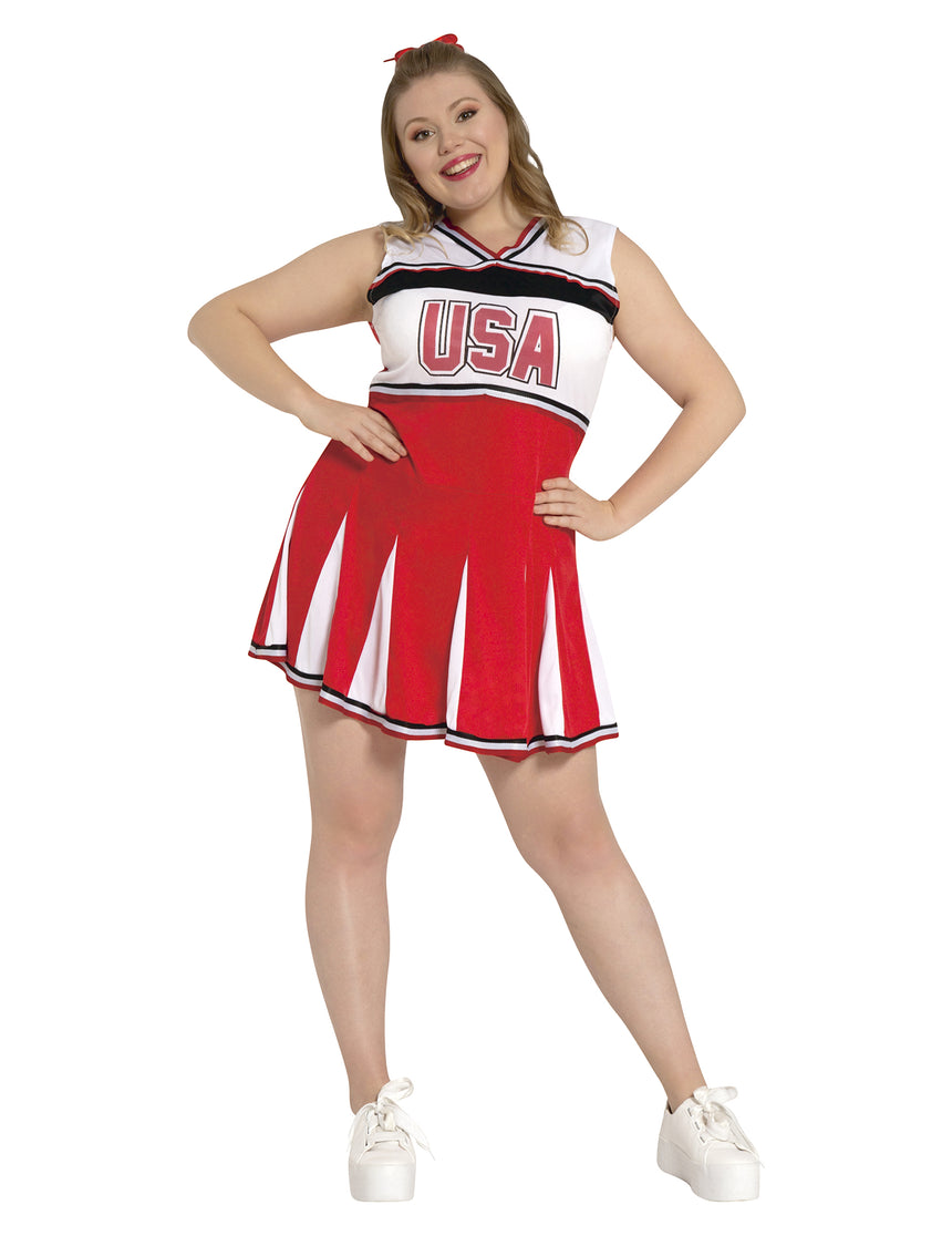 Déguisement pompom girl rouge adolescente