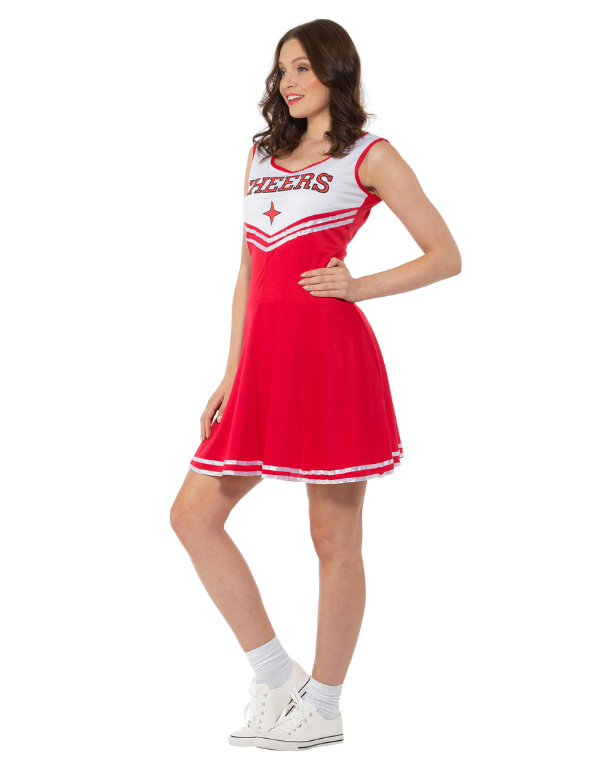 Déguisement pompom girl rouge CHEERS femme