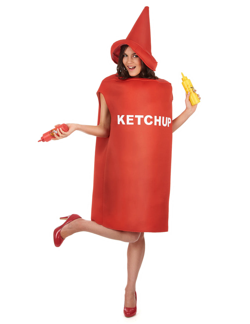Déguisement pot de ketchup adulte