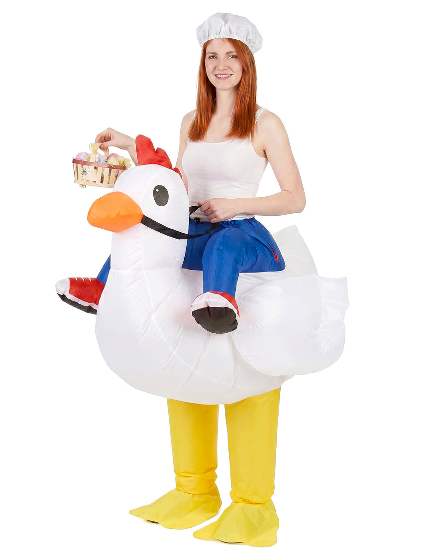 Déguisement poulet gonflable adulte