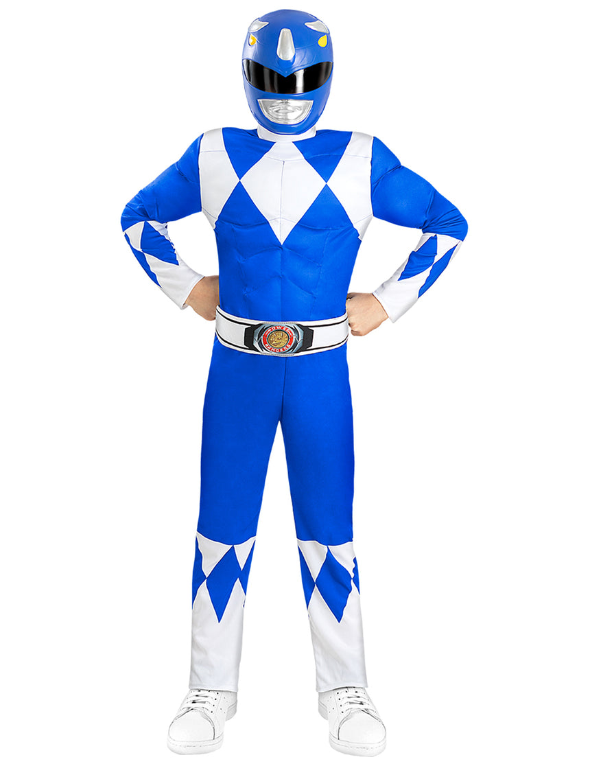 Déguisement Power Ranger musclé bleu enfant