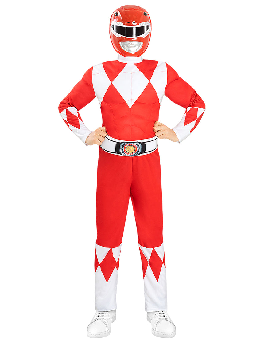Déguisement Power Ranger rouge musclé enfant
