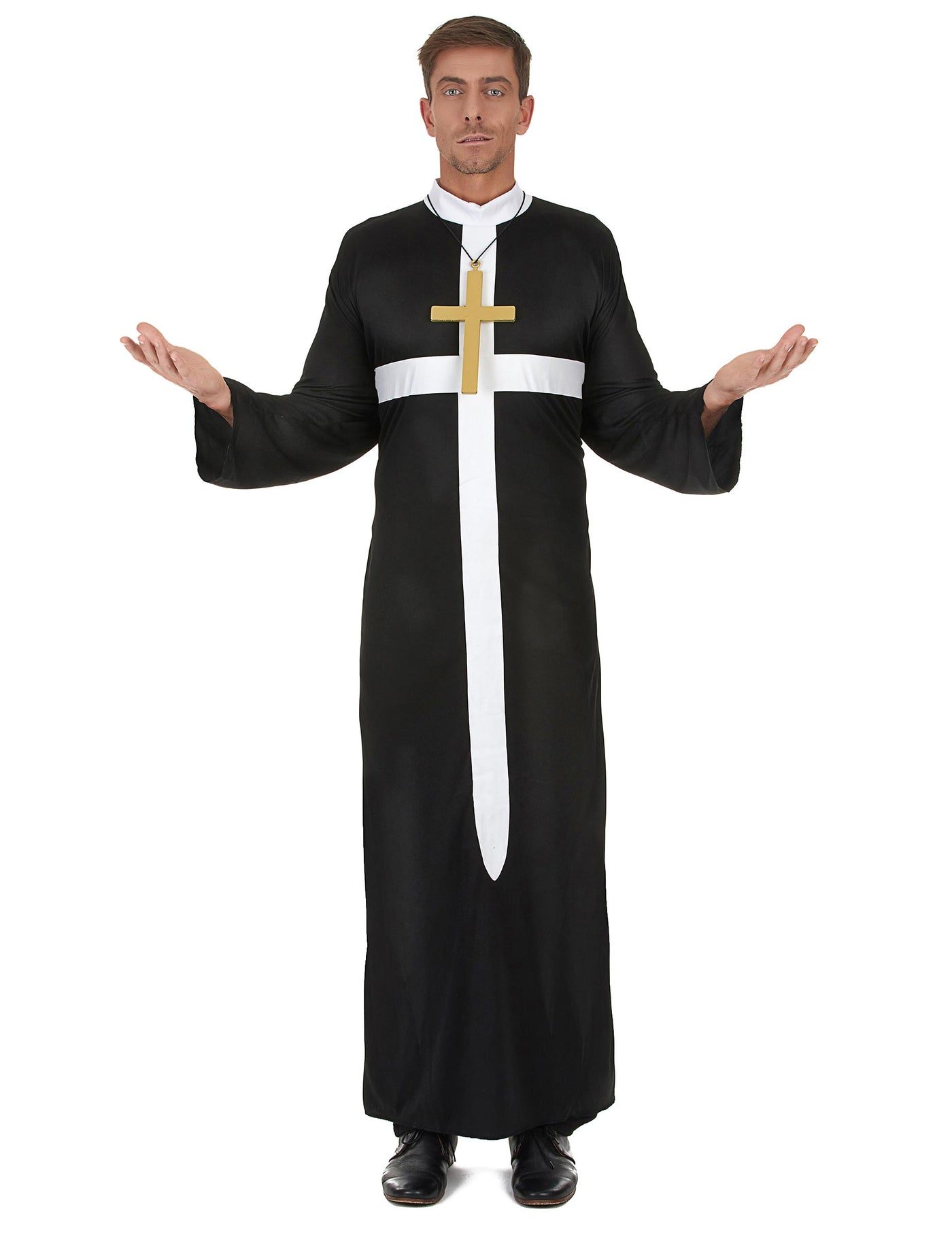 Déguisement prêtre croix blanche homme
