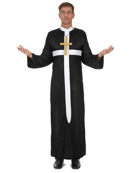 Déguisement prêtre croix blanche homme