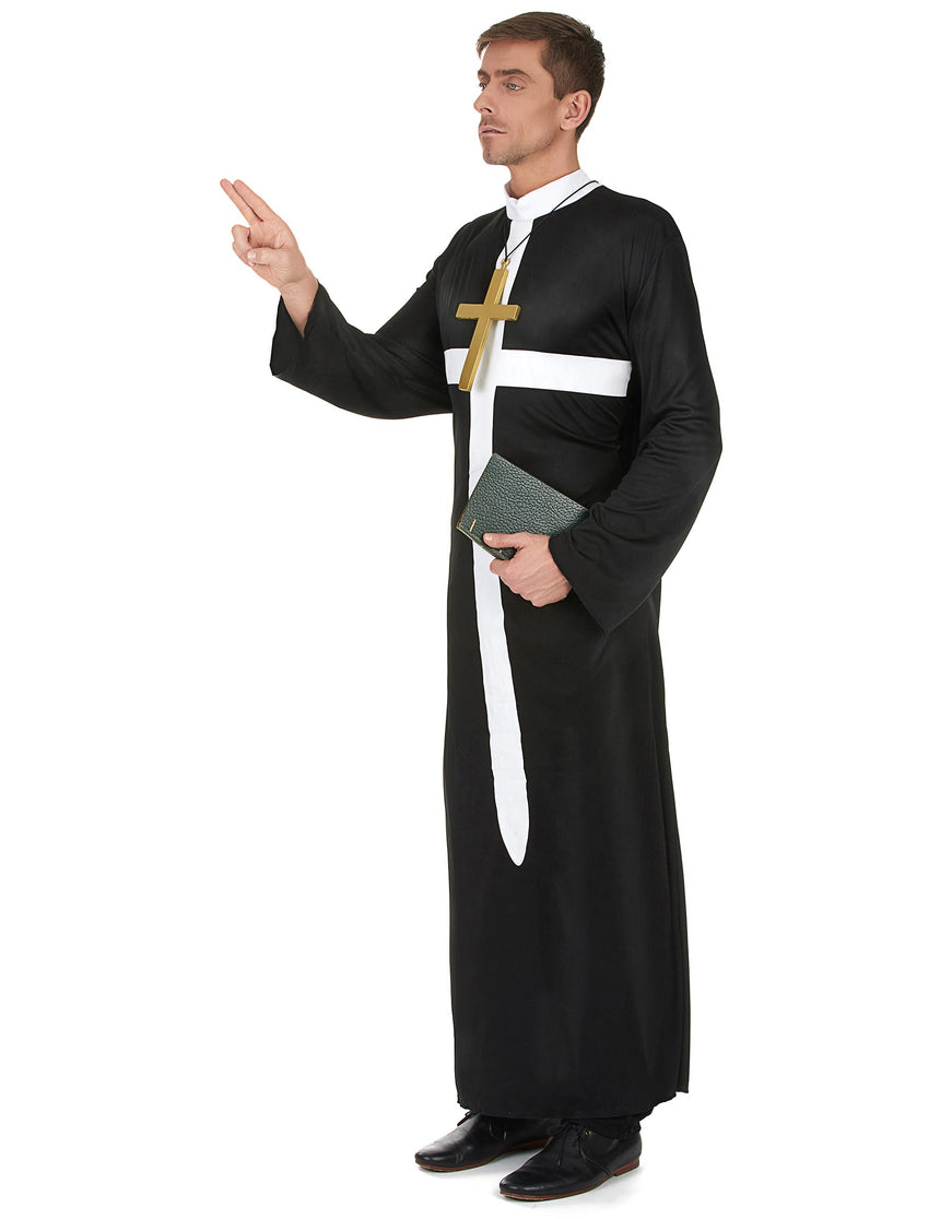 Déguisement prêtre croix blanche homme