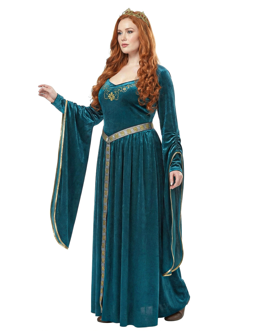 Déguisement princesse médiévale bleue grande taille femme